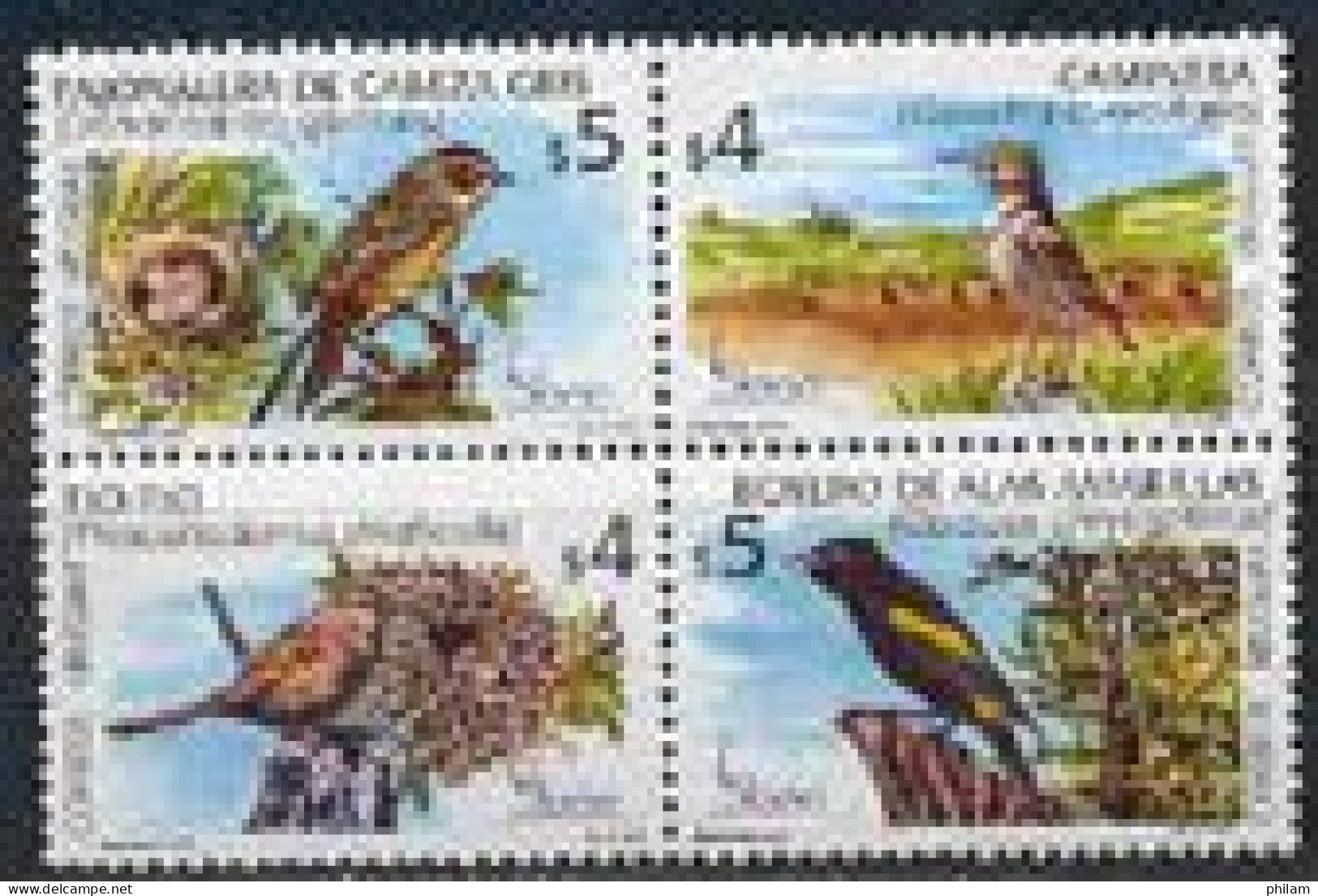 URUGUAY 2000 - Espana 2000 - Oiseaux - Birds - Se Tenant - Sperlingsvögel & Singvögel