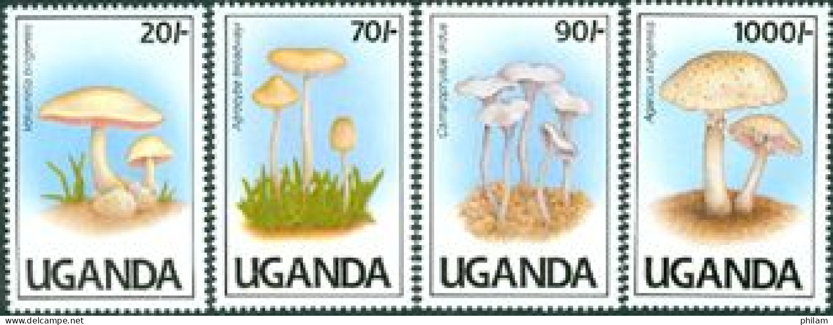 OUGANDA 1991 - Champignons II - (volvariella Bigensis) - 4 V. - Ouganda (1962-...)