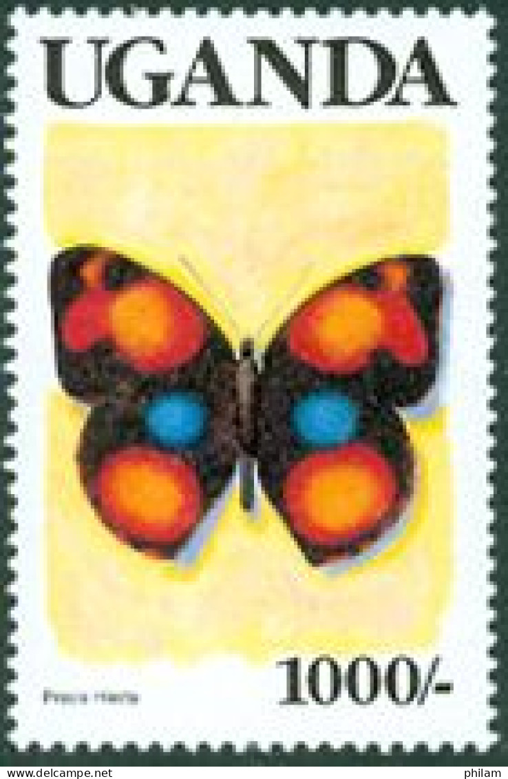 OUGANDA 1990 - Série Courante - Papillons -UGANDA En Noir - Haute Valeur - 1 V. - Oeganda (1962-...)