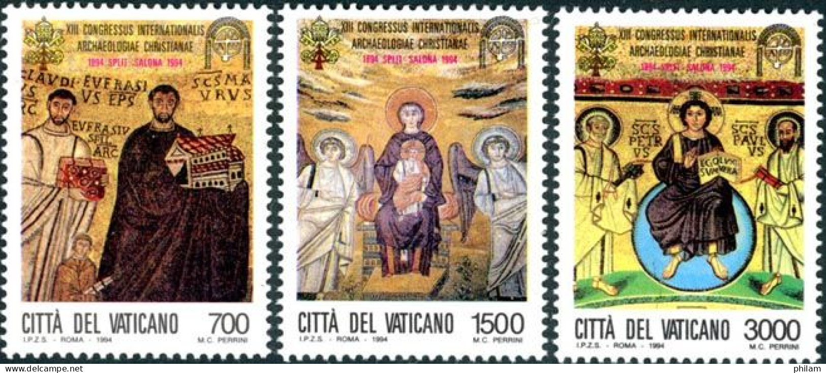 VATICAN 1994 - Archéologie Chrétienne - 3 V. - Unused Stamps