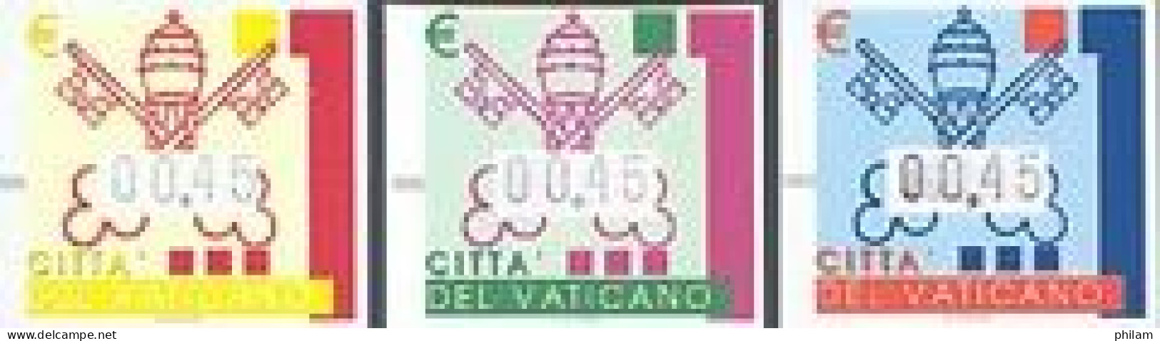 VATICAN 2004 - Automates - Clés Et Tiare - 3 V. - Unused Stamps