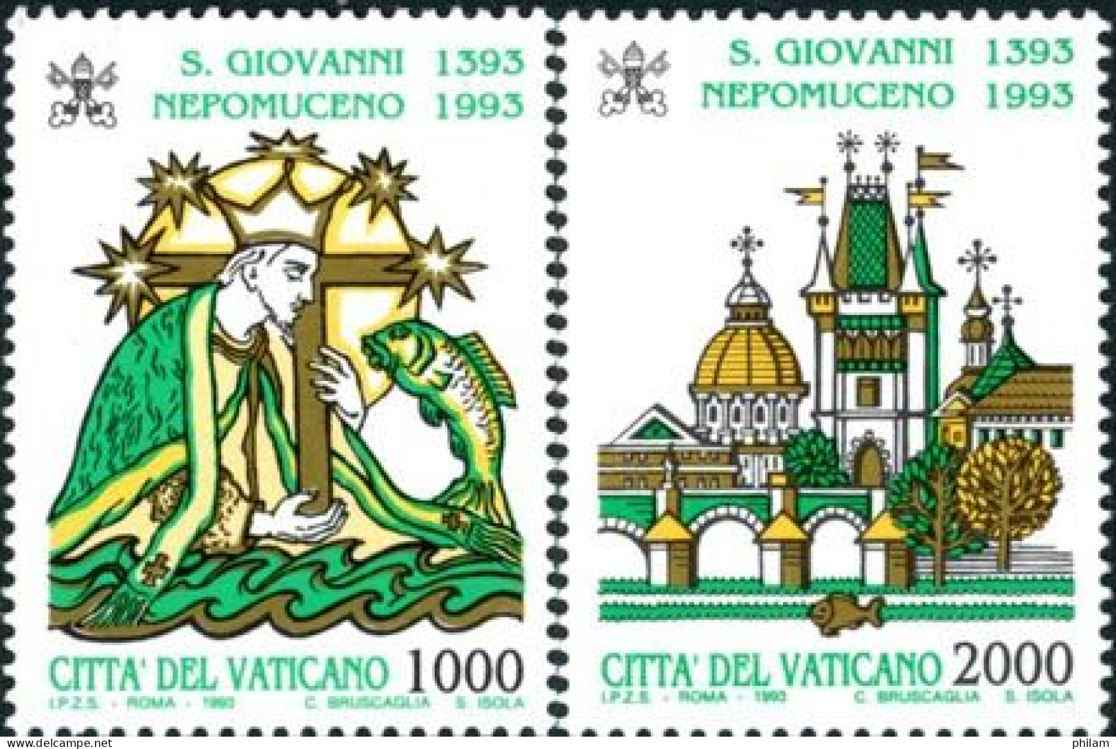 VATICAN 1993 - St Jean Nepomucene - 2 V. - Nuevos