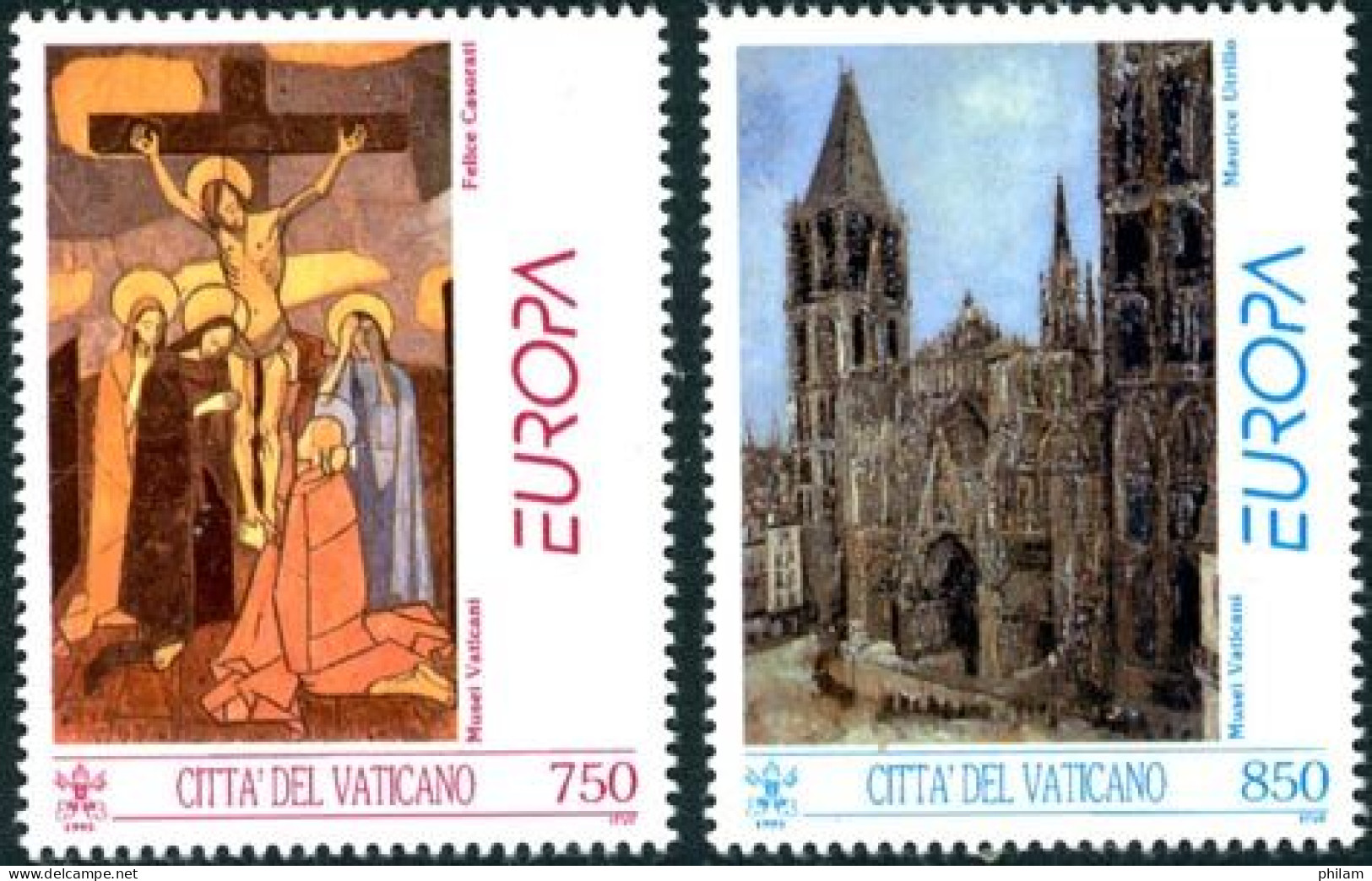 VATICAN 1993 - Europa : Tableaux De Casorati Et Utrillo - 2 V. - Neufs