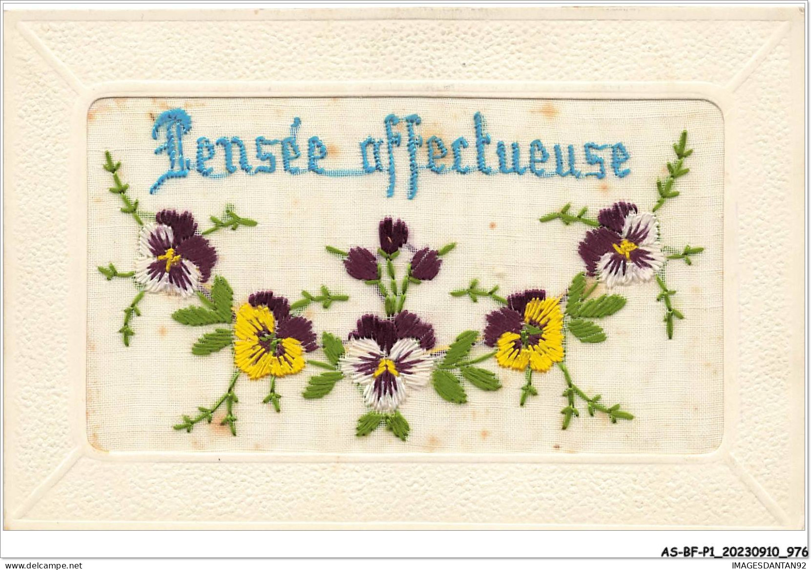 AS#BFP1-0489 - FANTAISIE - BRODEE - Pensée Affectueuse - Embroidered