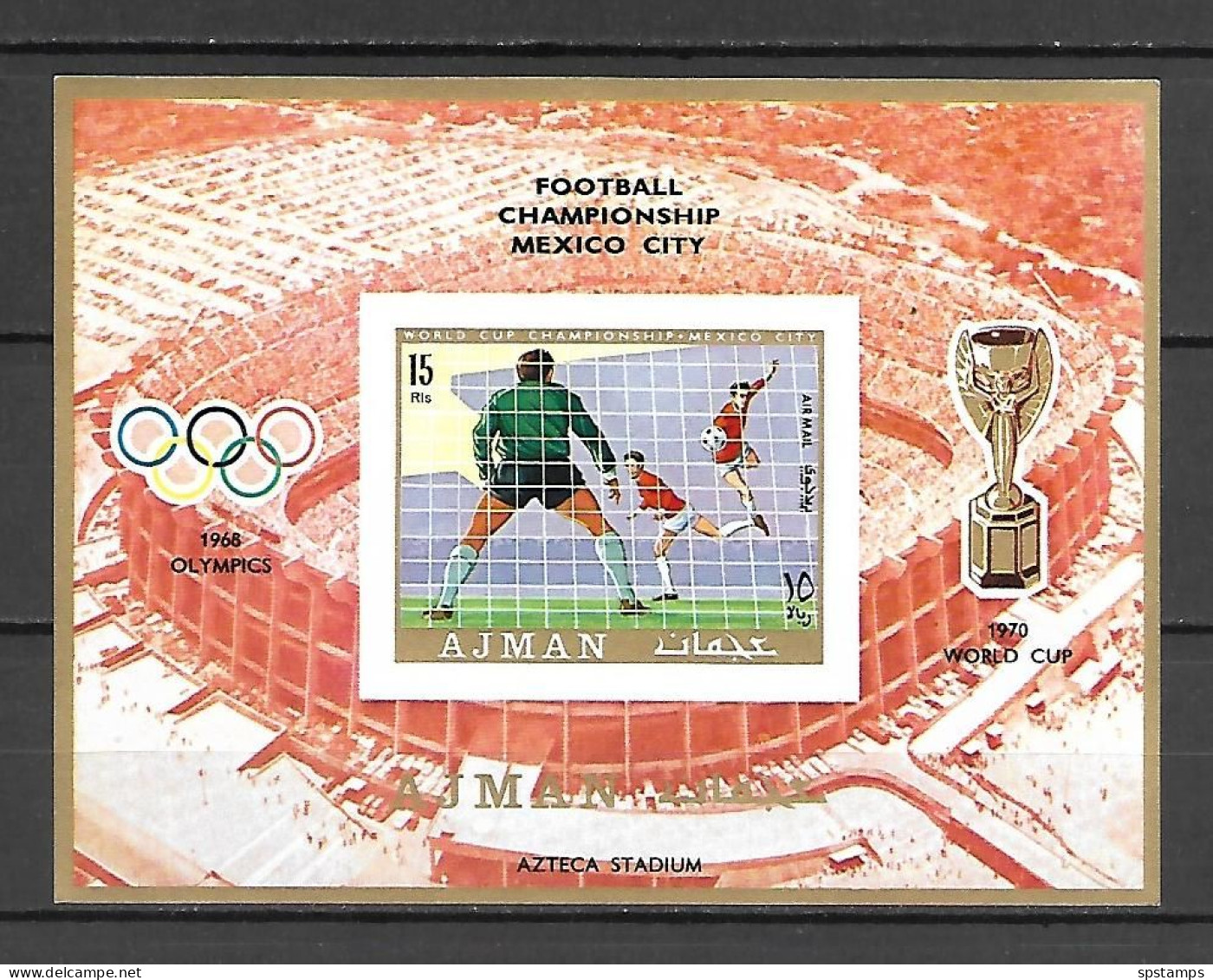 Ajman 1970 Football - World Cup MEXICO IMPERFORATE MS MNH - Ajman