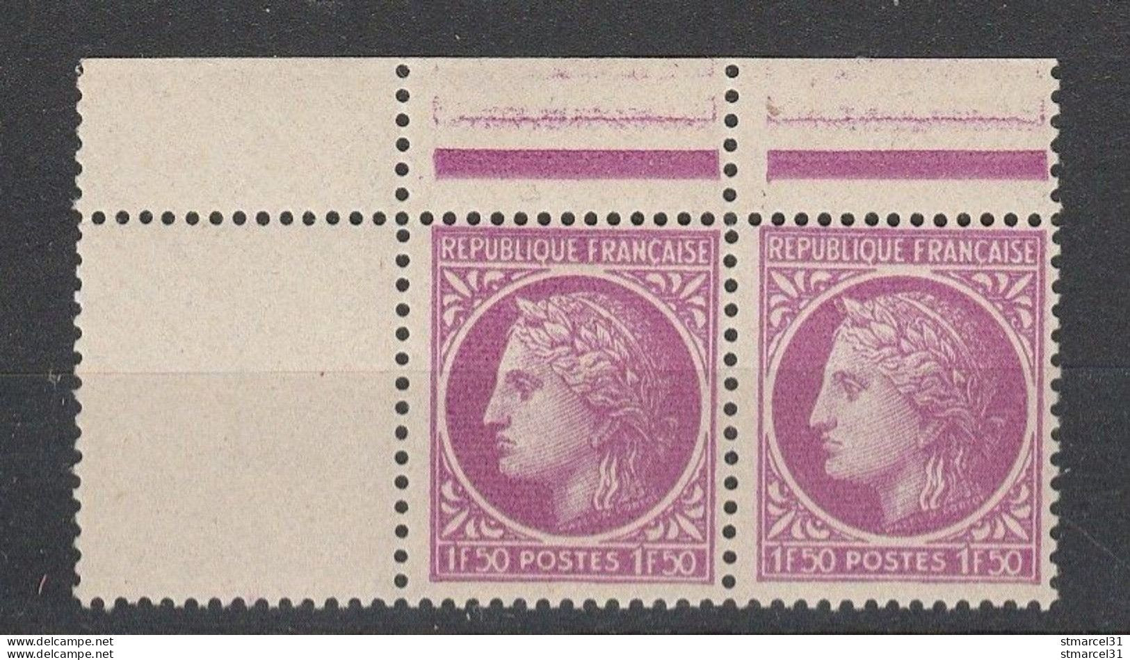 RARE VARIETE " FOND LIGNE " + " Timbres + Petits Sur Paire N°679 Neuf**  TBE - Unused Stamps