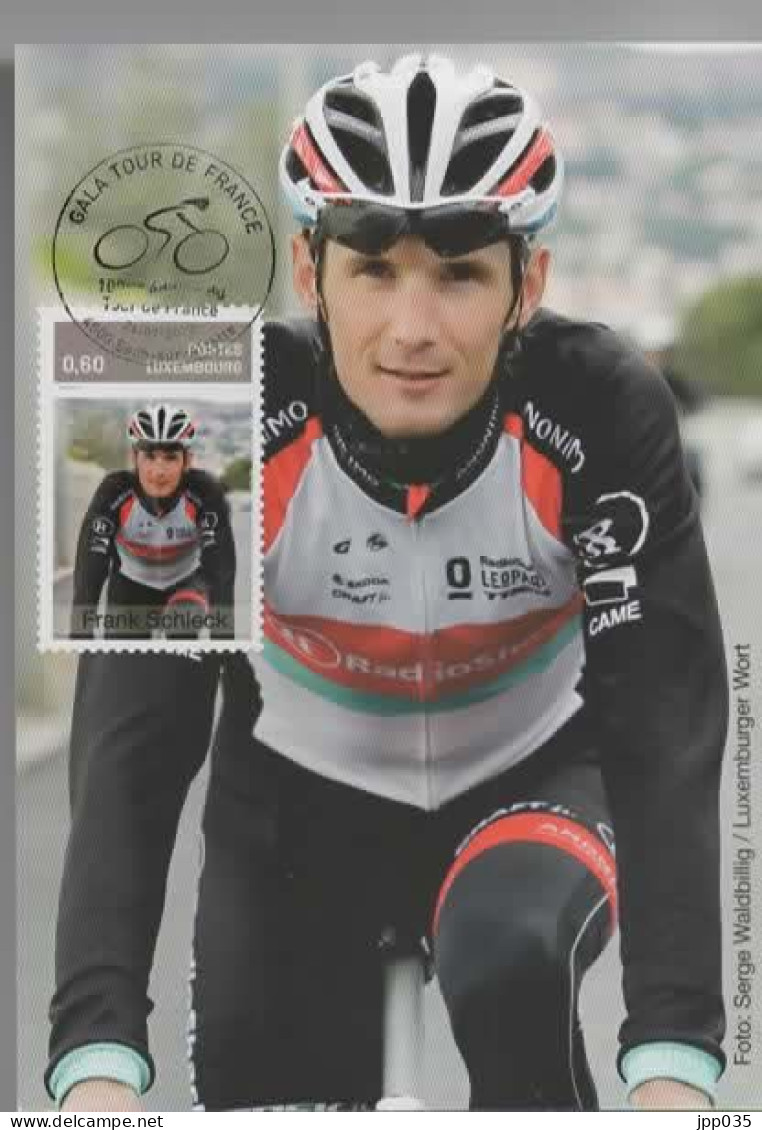 CYCLISME  TOUR DE FRANCE  2013  Cachet Philatélique Avec Carte Et Timbre Identique FRANK SCHLECK - Radsport