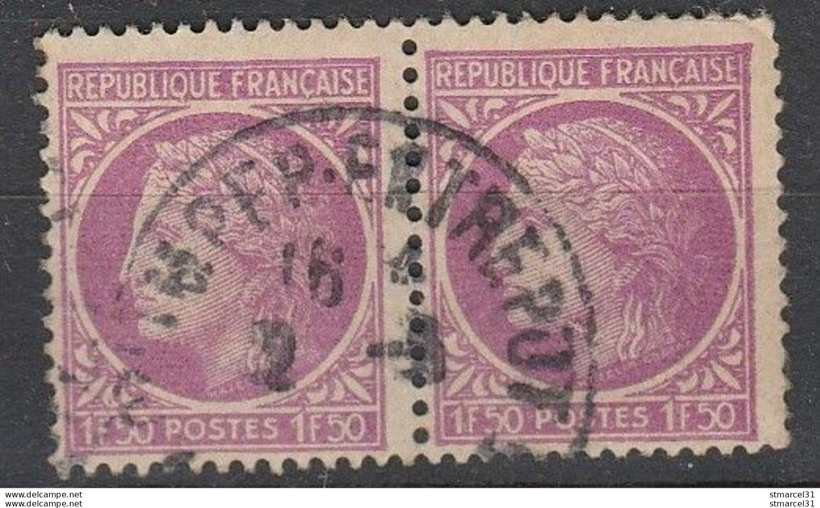 TRES RARE " FOND LIGNE " Sur Paire N°679  TBE - Used Stamps