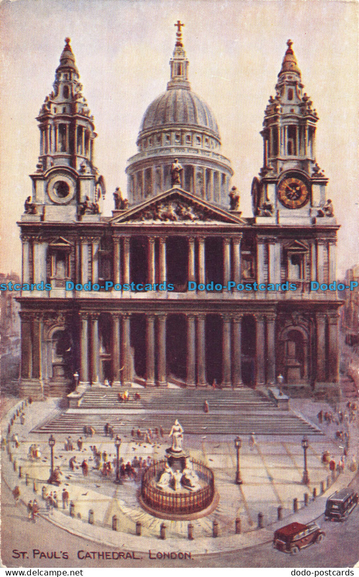R095726 St. Pauls Cathedral. London. Valentine. Art Colour - Andere & Zonder Classificatie