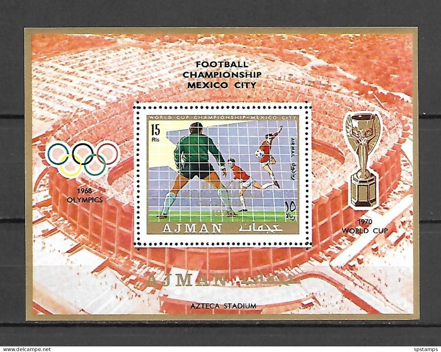 Ajman 1970 Football - World Cup MEXICO W Ovp MS MNH - Ajman