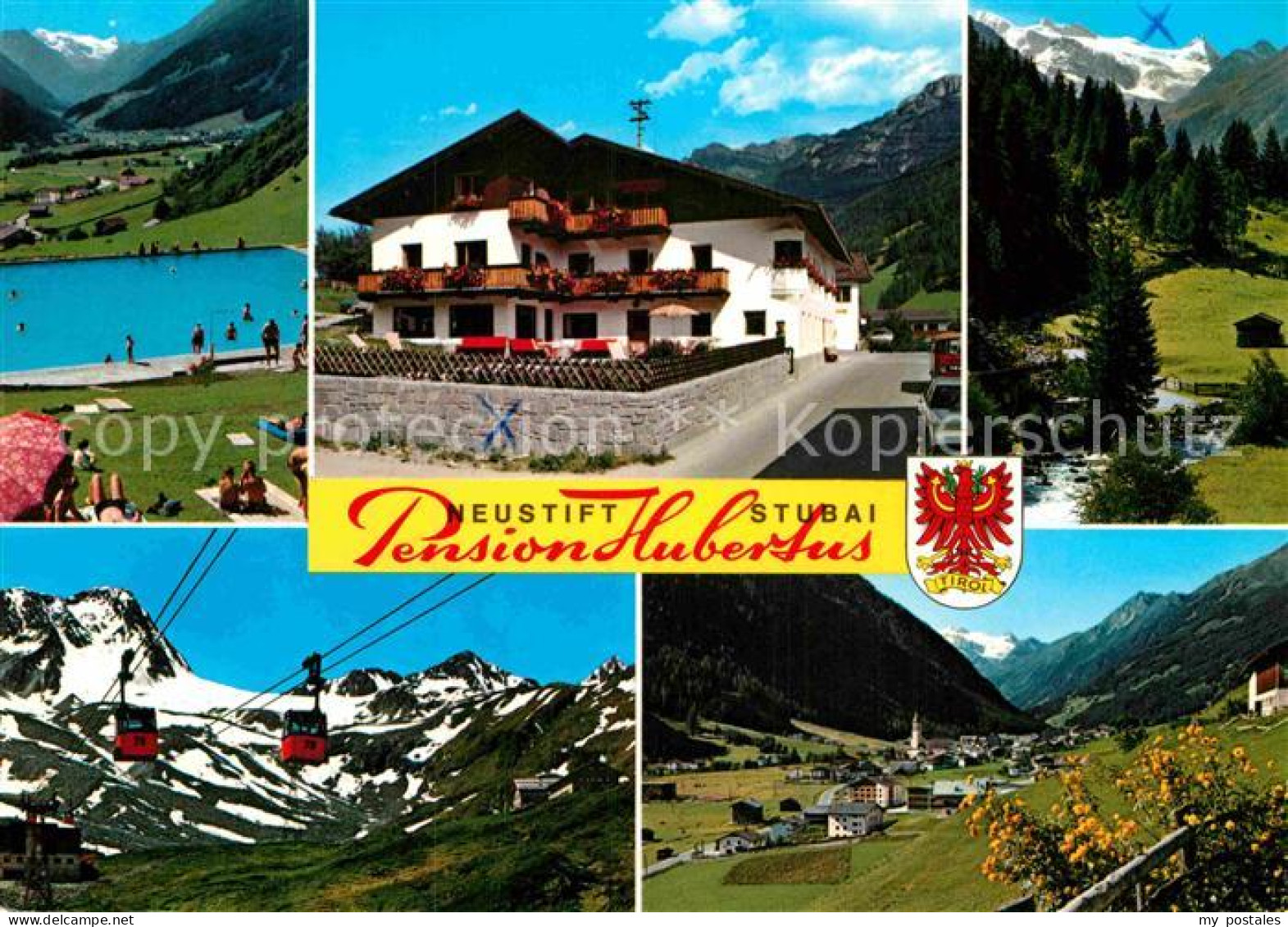 72898935 Neustift Stubaital Tirol Pension Hubertus Schwimmbad Seilbahn Panorama  - Andere & Zonder Classificatie