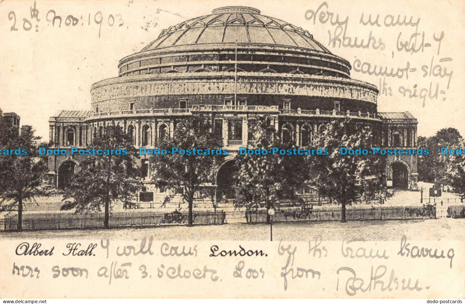 R095810 Albert Hall. London - Andere & Zonder Classificatie