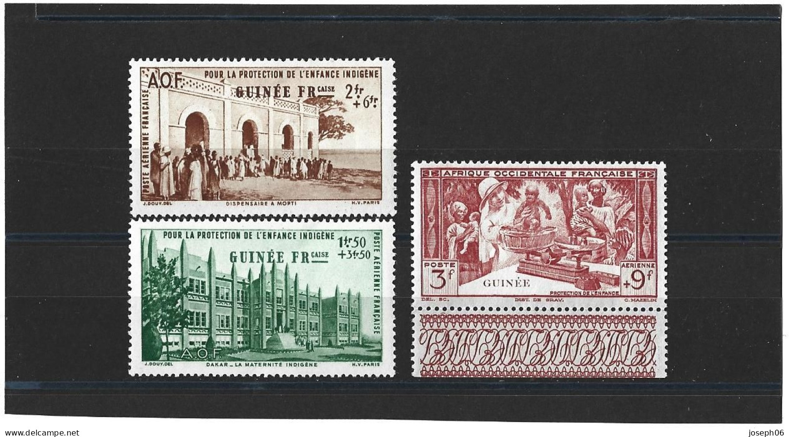 GUINEE   1942  Poste  Aérienne   Y.T. N° 6  7  8  NEUF** - Ungebraucht