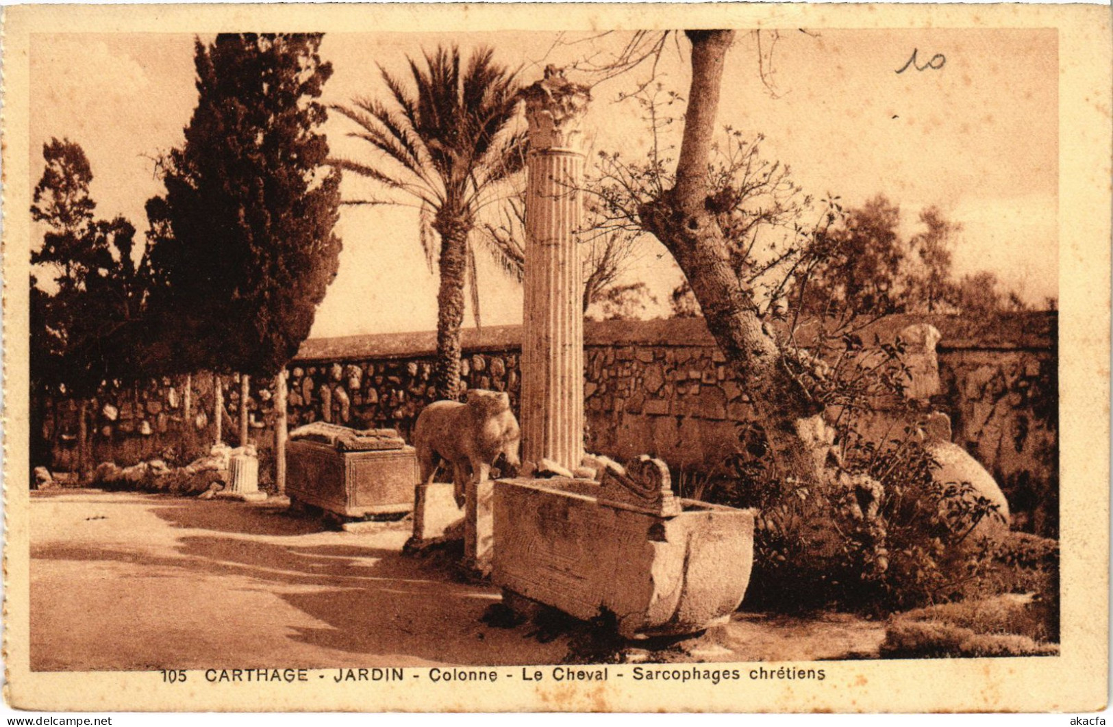 CPA AK Carthage Jardin-Colonne Sarcophages TUNISIA (1405142) - Tunisie