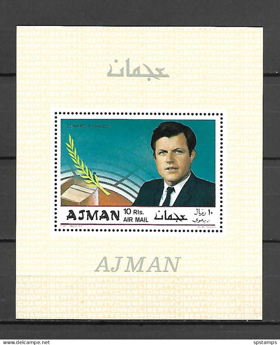 Ajman 1969 Kennedy Brothers - Edward Kennedy MS MNH - Otros & Sin Clasificación