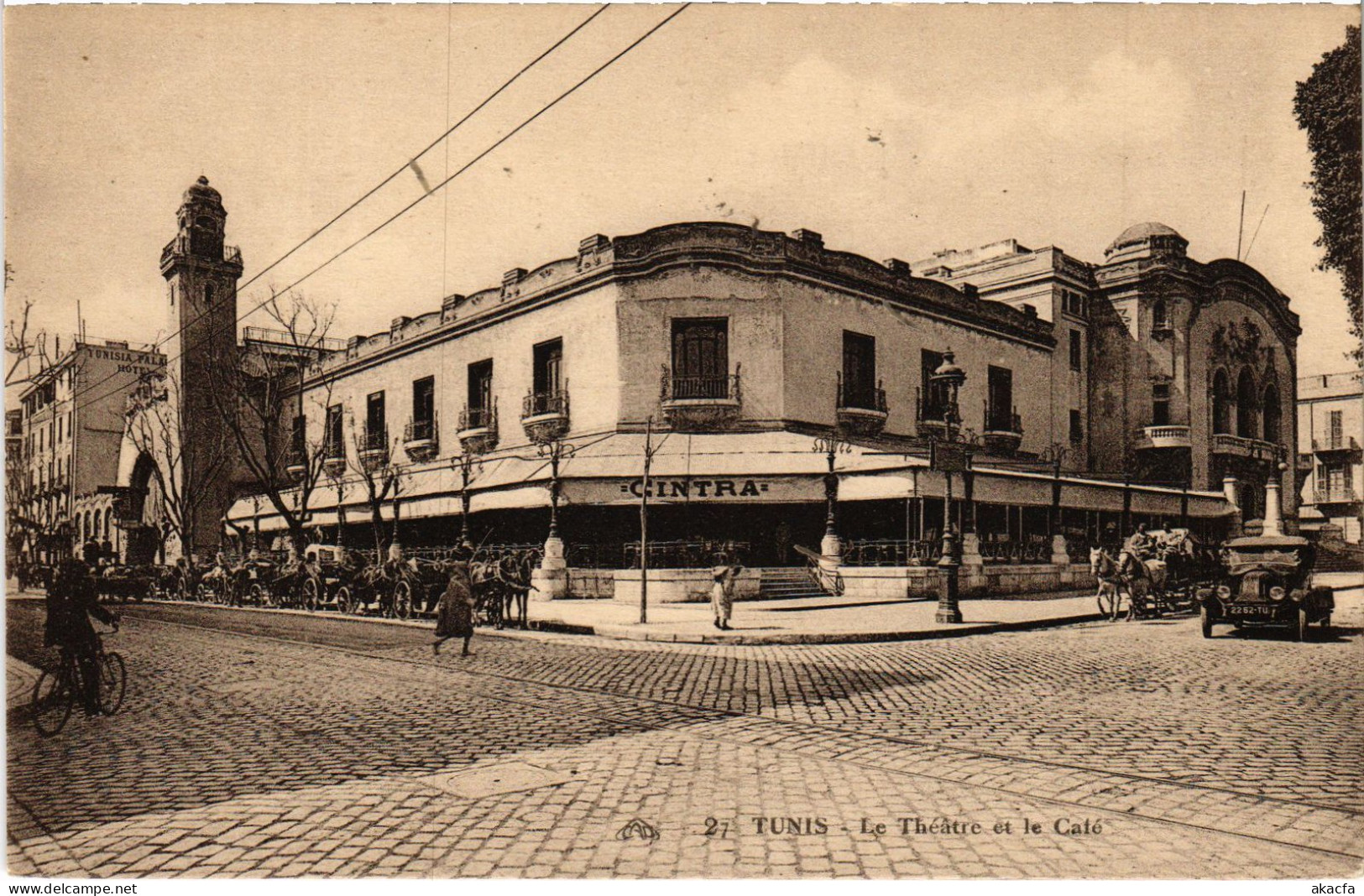 CPA AK Tunis Le Theatre Et La Cafe TUNISIA (1404961) - Tunisie