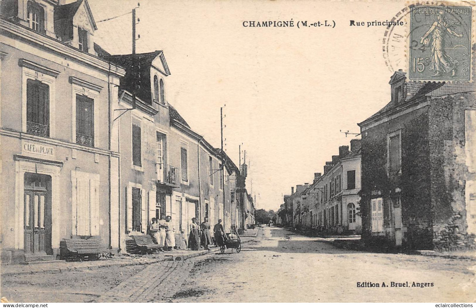 Champigné      49       Rue  Principale. Café De La Place   (voir Scan) - Sonstige & Ohne Zuordnung