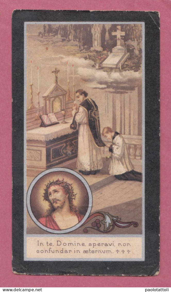 Luttino, Mourning Card- Arcidiacono Marinangelo Pallotta,1922. Dim. 123x 70mm - Décès