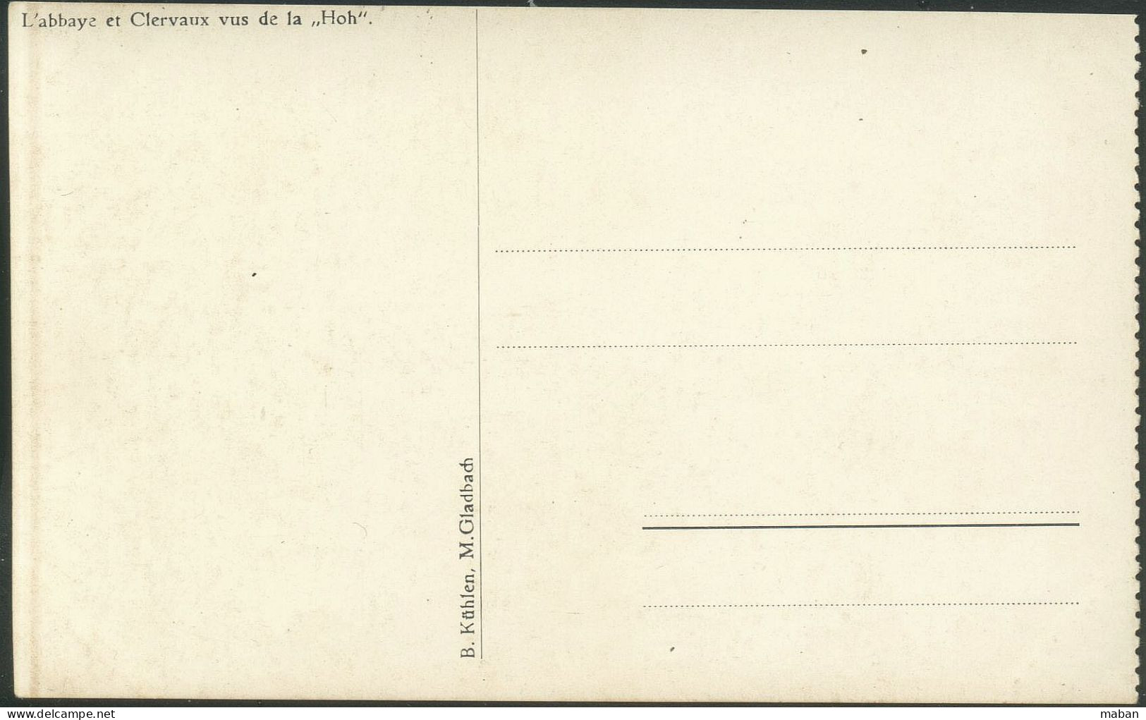 L'Abbaye Et Clervaux Vus De La "Hoh" - B. Kuhlen M. Gladbach Ca 1915 - Clervaux