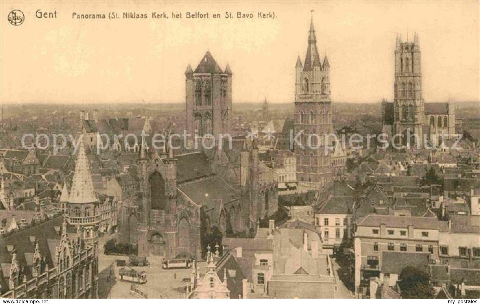 72898560 Gent Gand Flandre Panorama St. Niklaas Kerk St. Bavo Kerk  - Gent