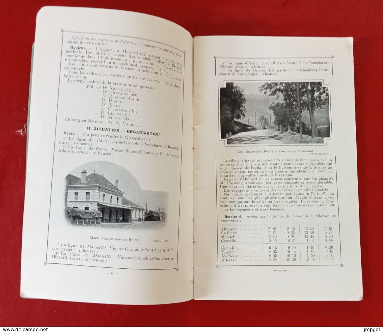 Guide Touristique Allevard Les Bains Saison Thermale Vers 1900 Ets Balnéaire Hôtels Eau Publicités Par Profession Villas - Tourism Brochures