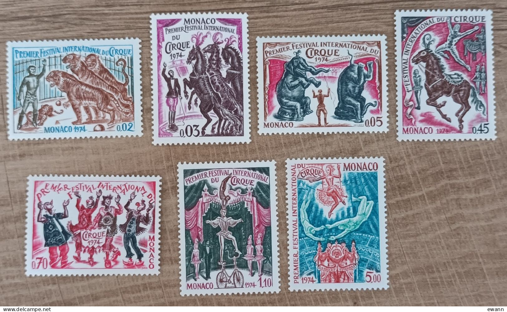 Monaco - YT N°973 à 979 - Premier Festival International Du Cirque - 1974 - Neuf - Unused Stamps
