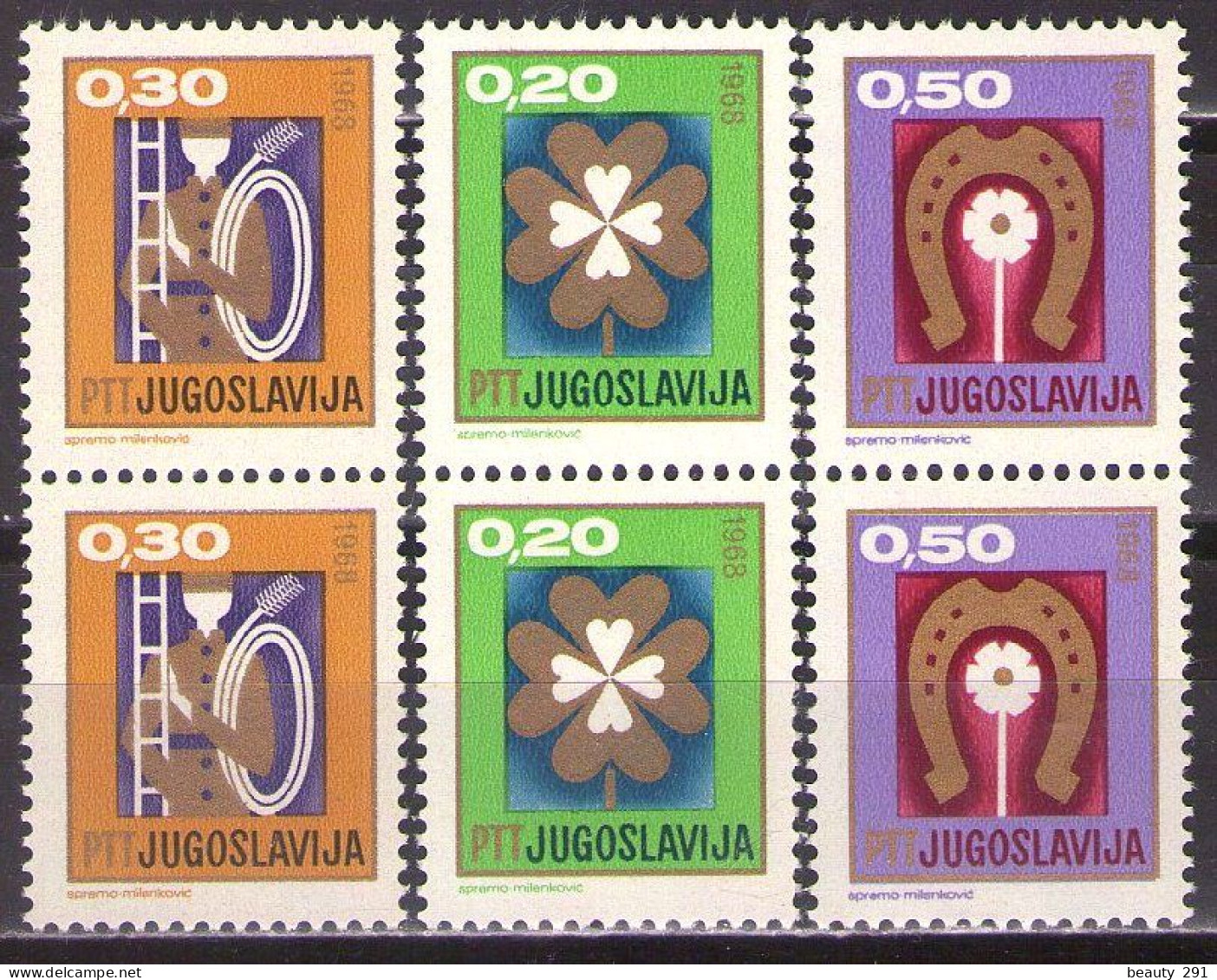 Yugoslavia 1967 - New Year Set I - Mi 1254-1256 - MNH**VF - Nuevos