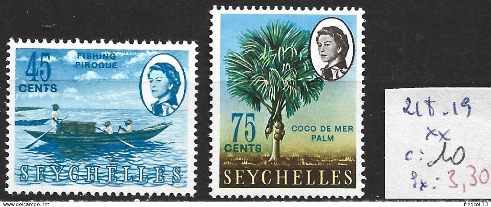 SEYCHELLES 218-19 ** Côte 10 € - Seychellen (...-1976)