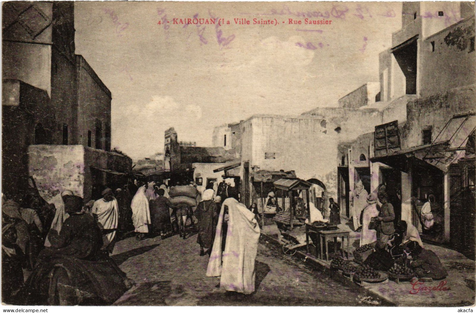 CPA AK Kairouan Rue Saussier TUNISIA (1405338) - Tunisie