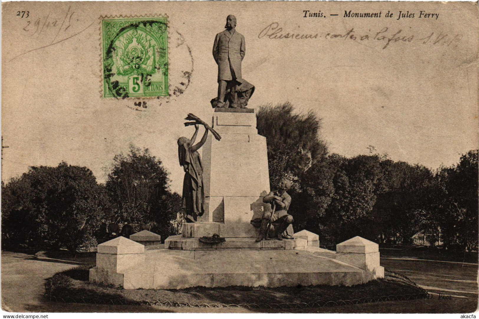 CPA AK Tunis Monument De Jules Ferry TUNISIA (1405333) - Tunisie