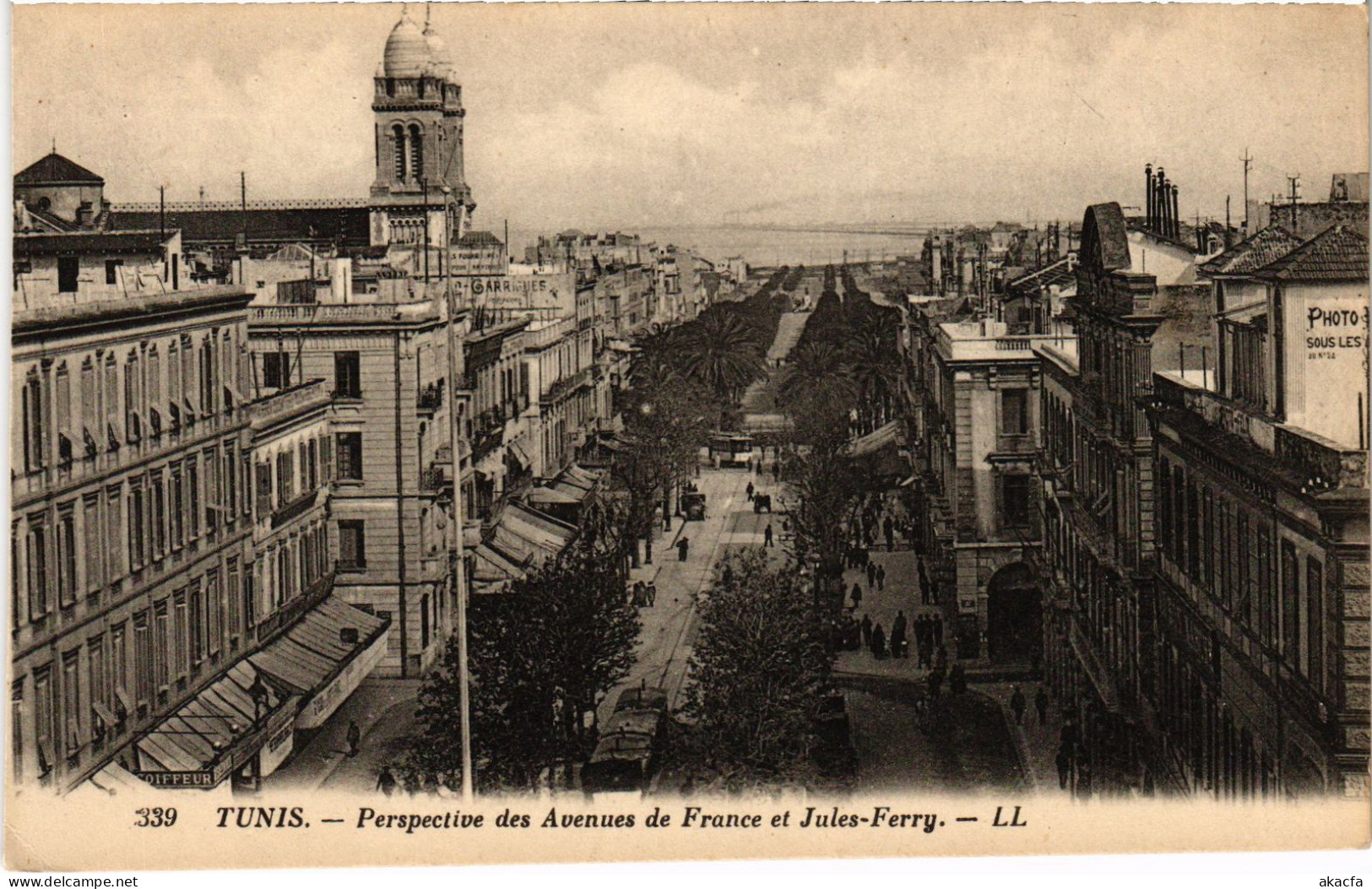 CPA AK Tunis Perspective Des Avenues De France Et Jules Ferry TUNISIA (1405331) - Tunisie