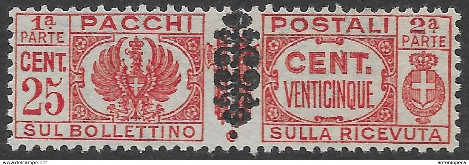 ITALIA, 1932 PACCHI CENT 25 CON SOVRASTAMPA AL CENTRO, MH* - Postpaketten