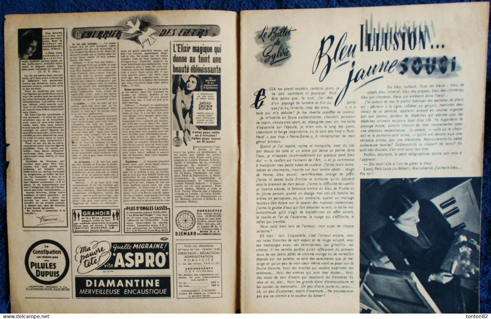 EVE - N° 134 - Magazine De Récits  Romantiques - 12 Novembre 1948 . - Sonstige & Ohne Zuordnung