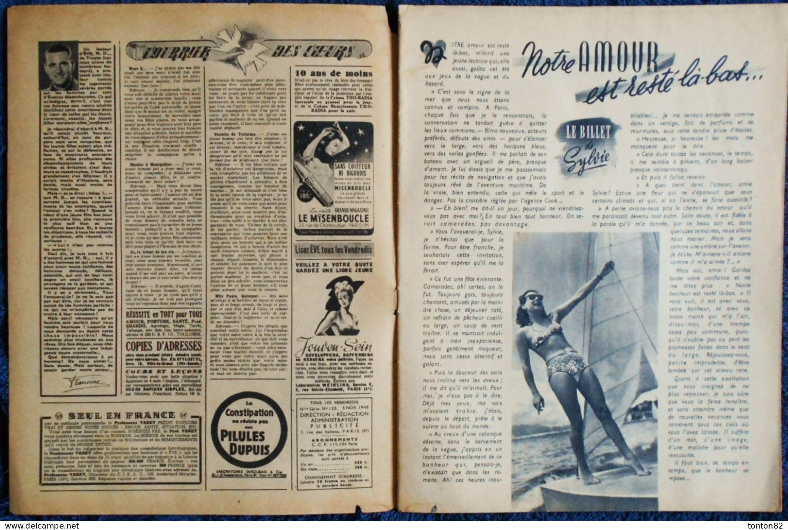 EVE - N° 133 - Magazine De Récits  Romantiques - 5 Novembre 1948 . - Otros & Sin Clasificación