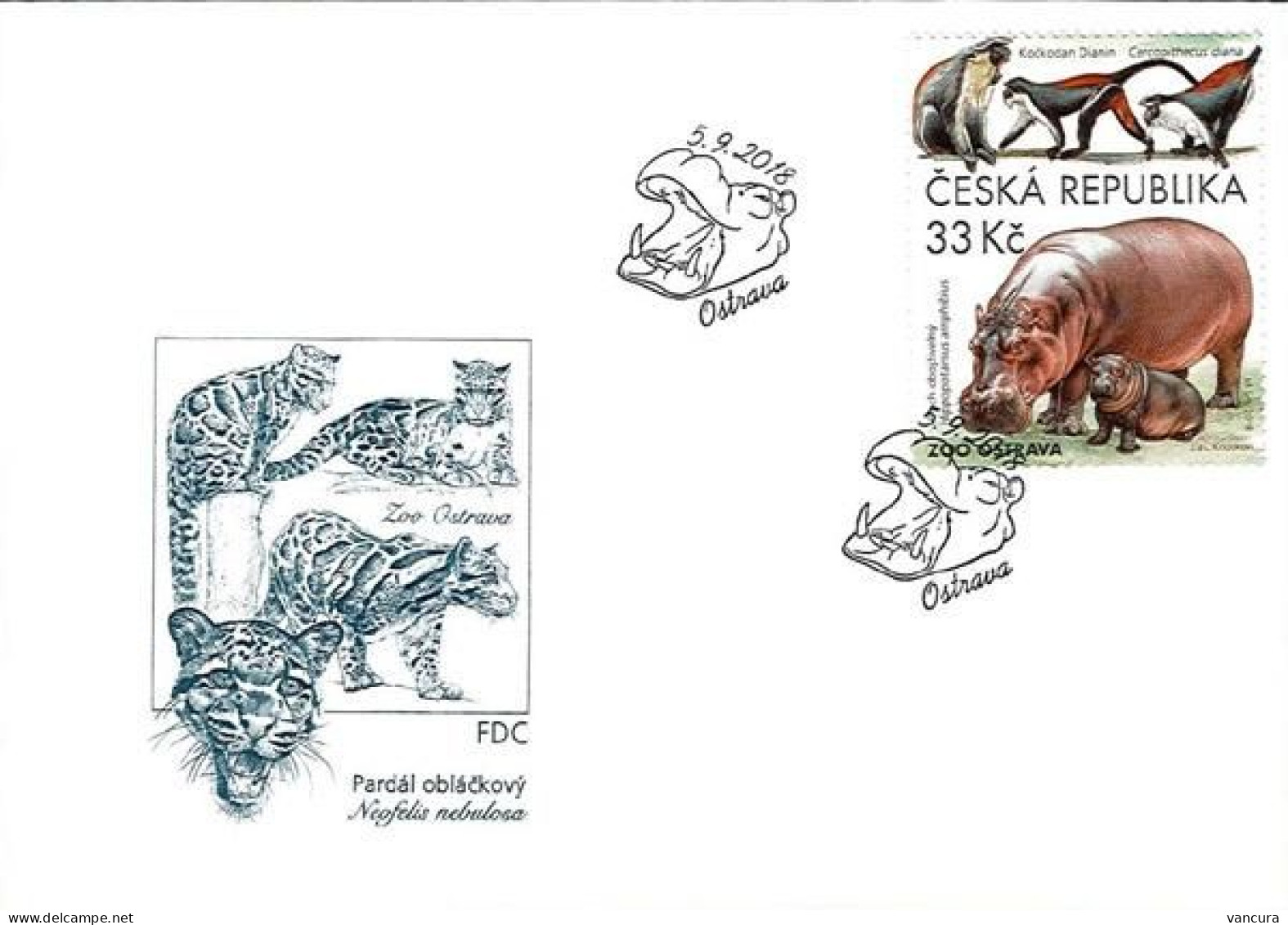 FDC 991-4 Czech Rep. Nature Protection: Zoological Gardens III 2018 Grizzly Bear Orangutan Elephant Hippo - Otros & Sin Clasificación