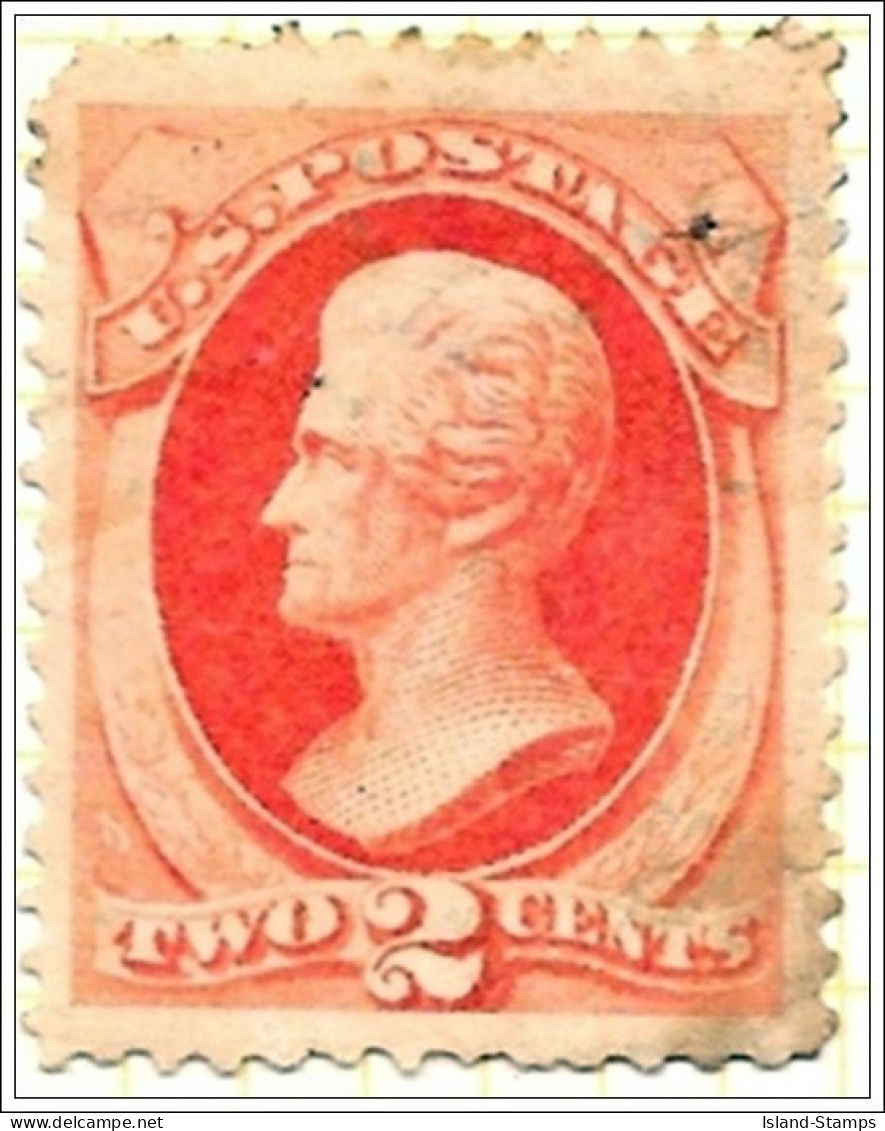 Usa 1870 2 Cents Orange Stamp Used V1 - Oblitérés