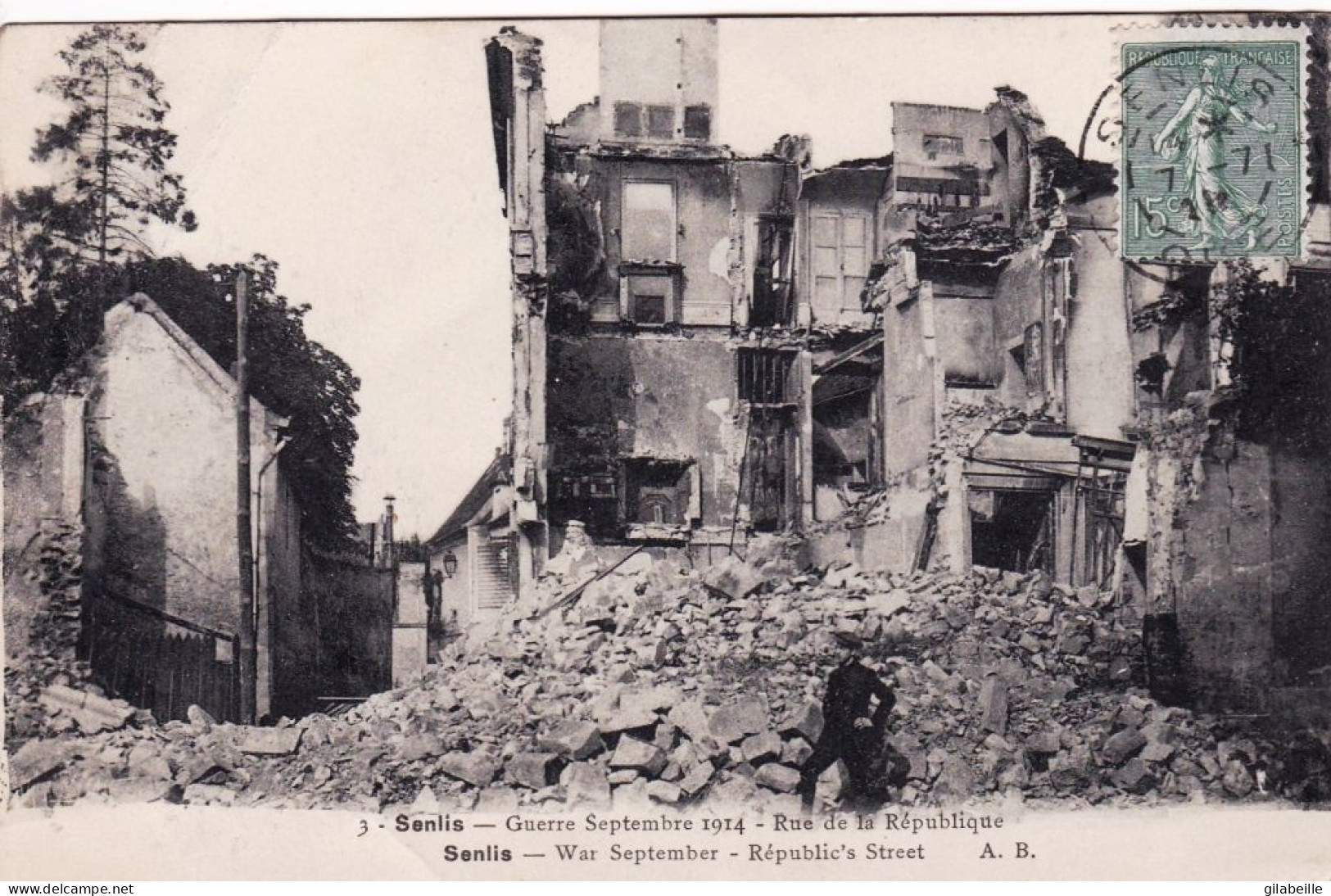 60 - Oise -  SENLIS - Rue De La Republique - Guerre 1914 - Senlis