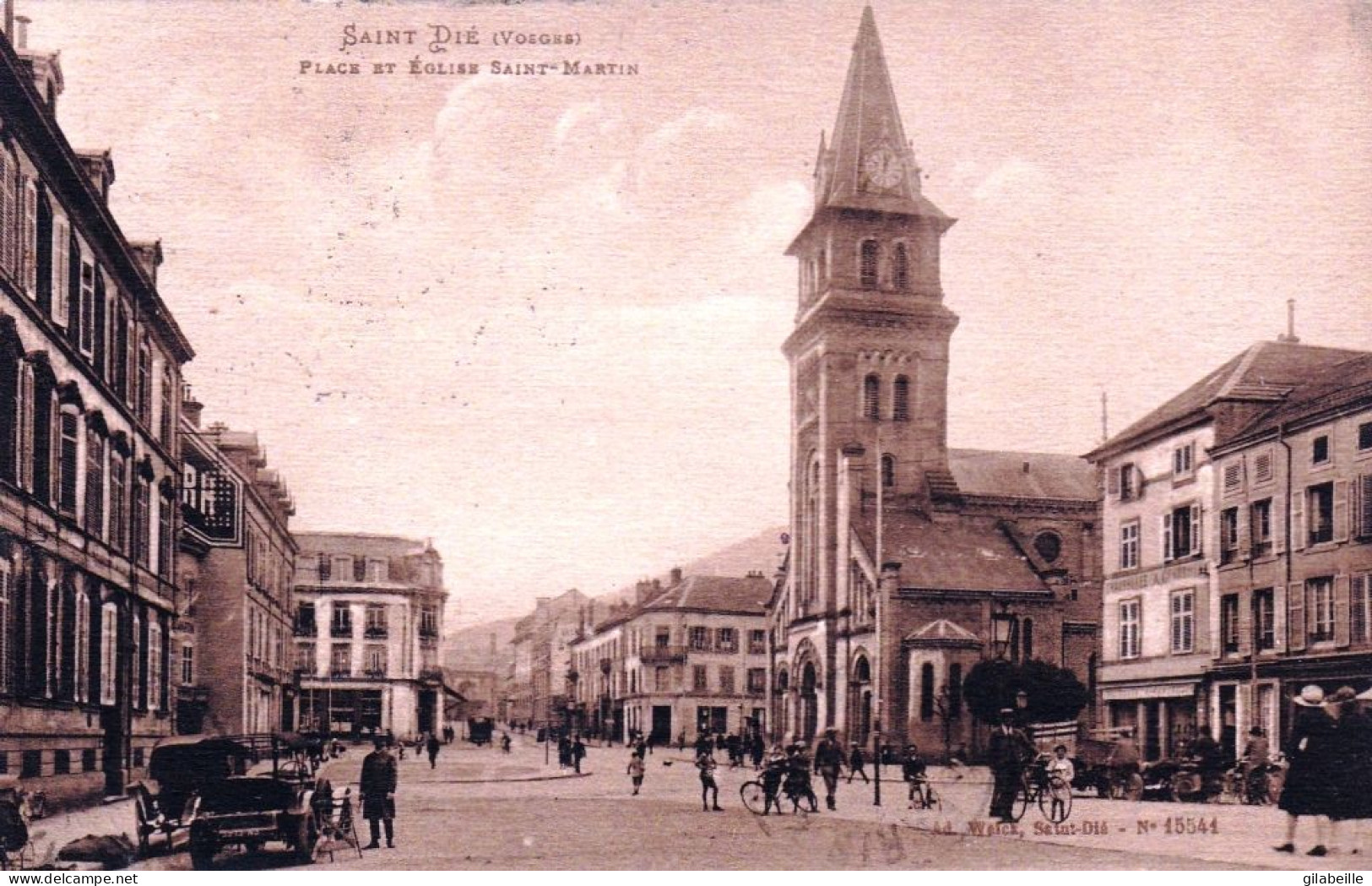 88 - Vosges -  SAINT DIE - Place Et Eglise Saint Martin - Autres & Non Classés