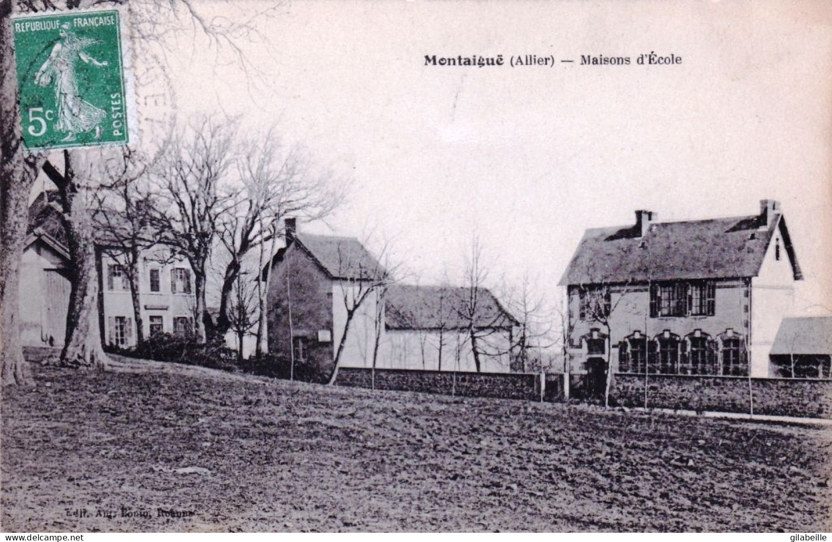 03 - Allier - MONTAIGUETen FOREZ - Maisons D Ecole - Rare - Autres & Non Classés