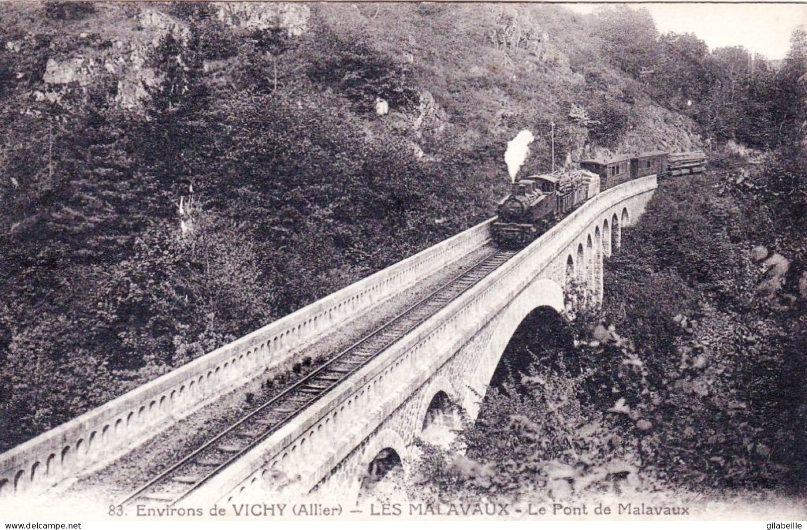 03 - Allier - Les MALAVAUX - Environs De Vichy  - Train Vapeur Sur Le Pont De Malavaux - Autres & Non Classés