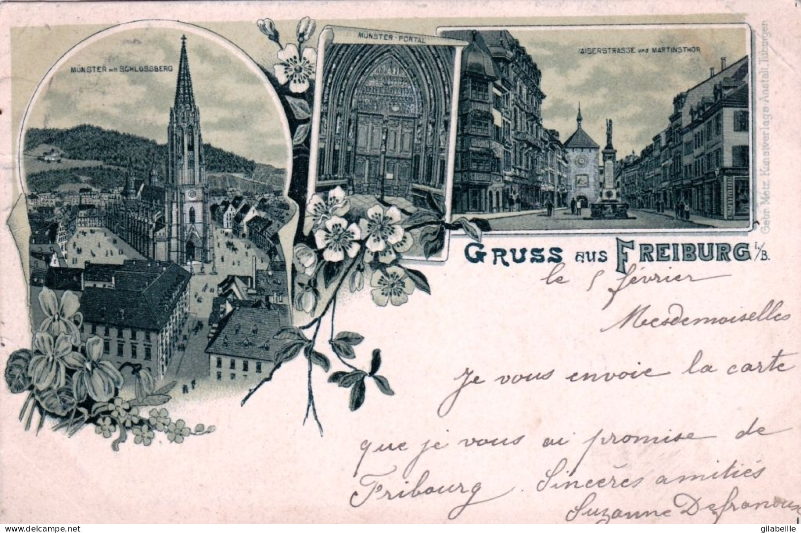 Deutschland - Gruss Aus FREIBURG - 1899 - Freiburg I. Br.