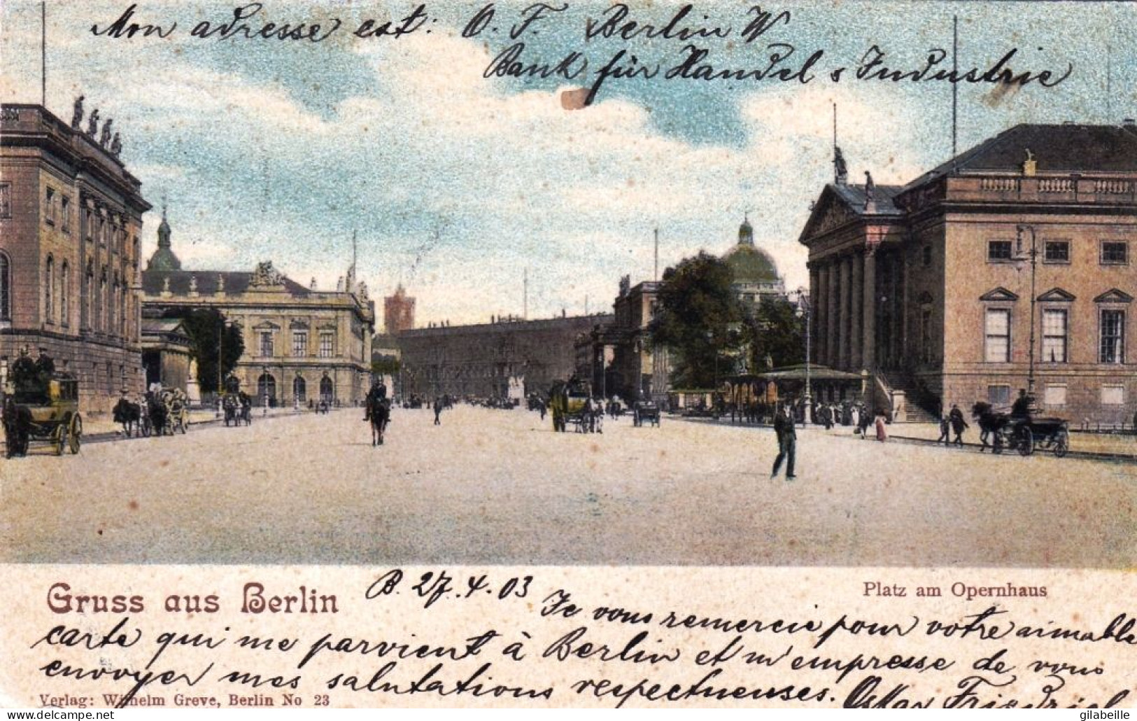 Deutschland - Gruss Aus BERLIN - Platz Am Opernhaus - 1903 - Autres & Non Classés