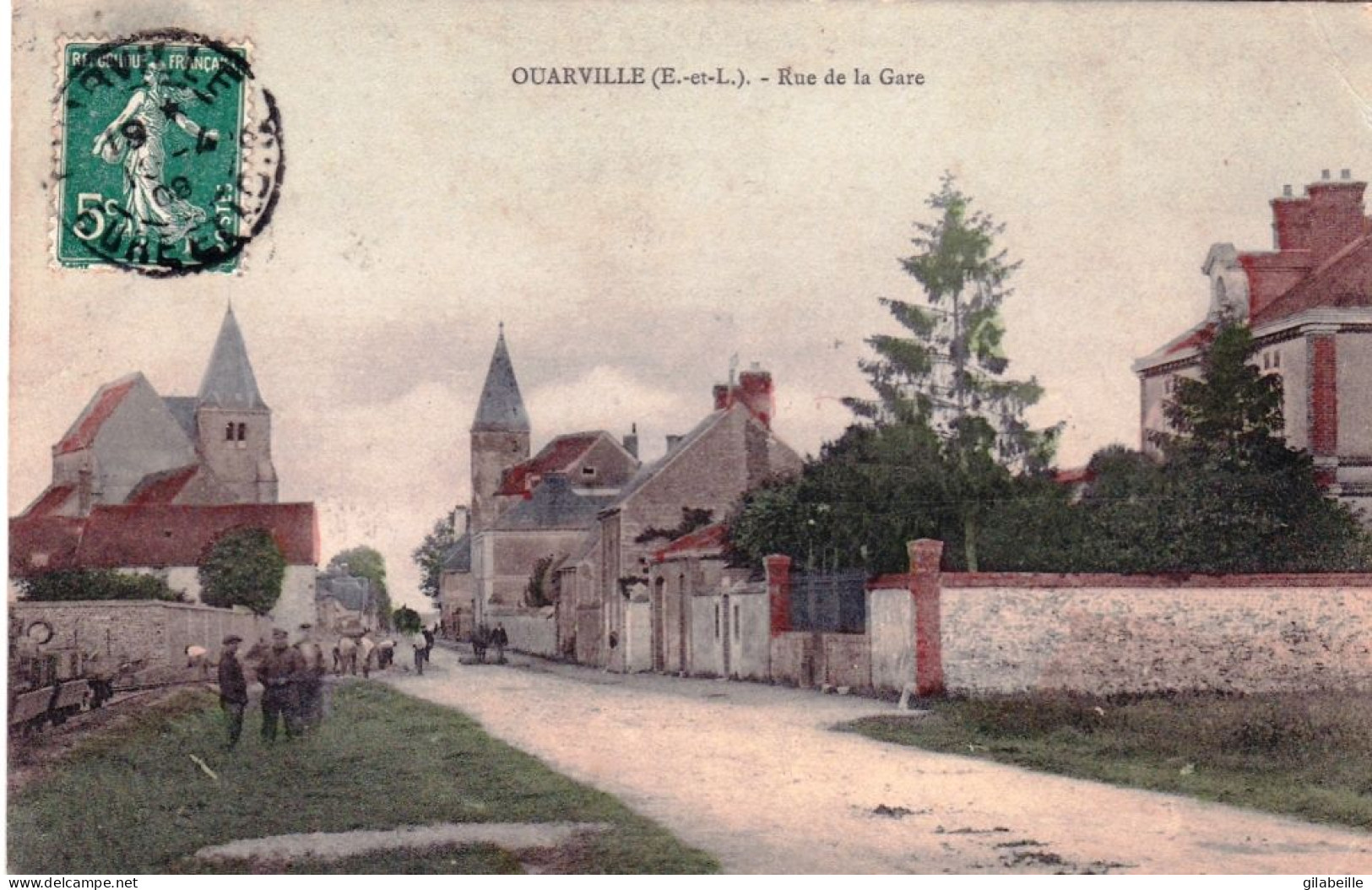 28 - Eure Et Loir - OUARVILLE - Rue De La Gare - Otros & Sin Clasificación