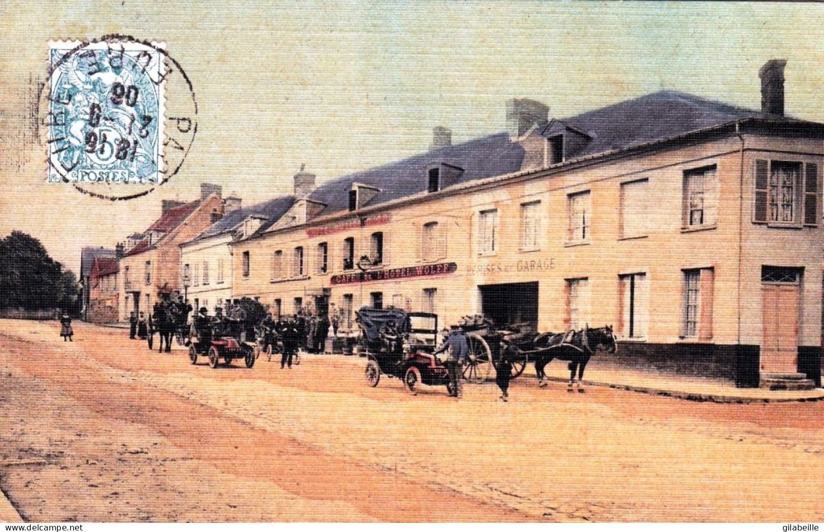 27. Eure - PACY-SUR-EURE. Hôtel Du Lion D'Or. Café De L'Hôtel Wolff - Carte Toilée - Pacy-sur-Eure