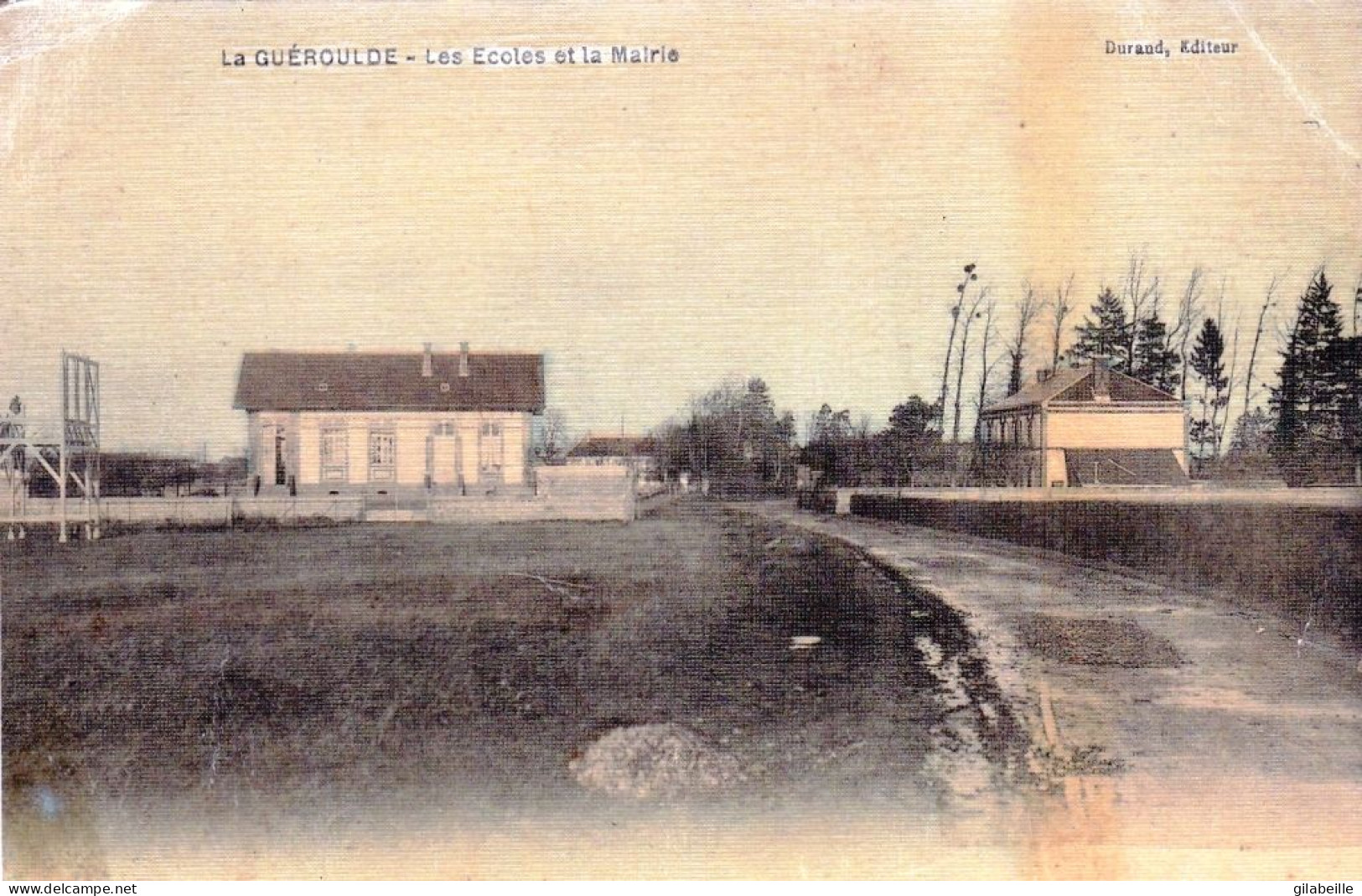 27 - Eure -  LA GUEROULDE - Les Ecoles Et La Mairie ( Carte Toilée ) - Andere & Zonder Classificatie