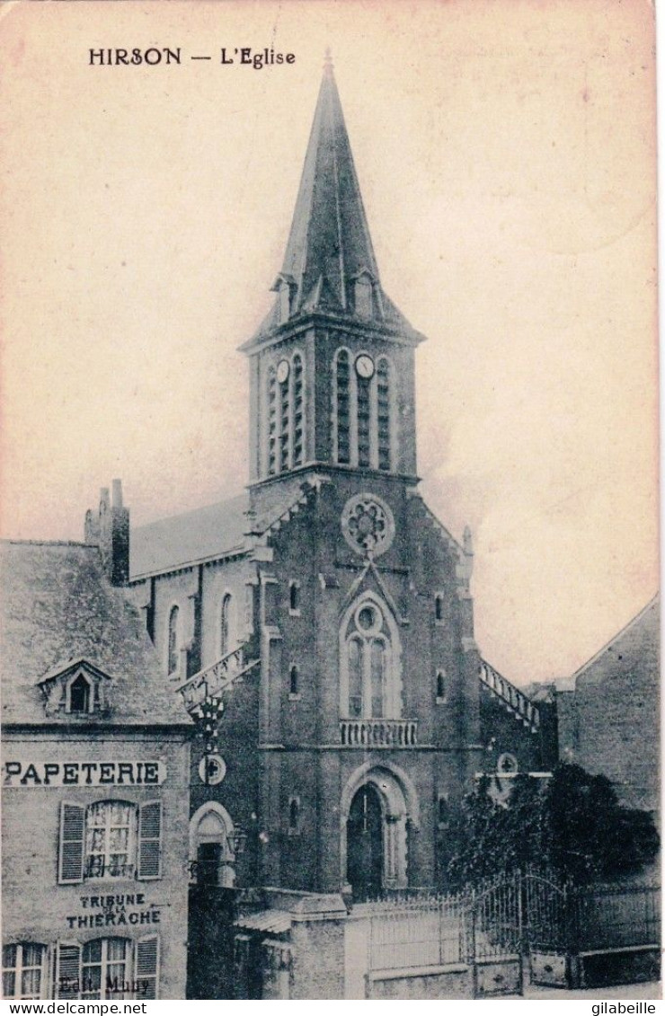 02 - Aisne -  HIRSON - L Eglise - Papeterie  Tribune De La Thierache - Hirson