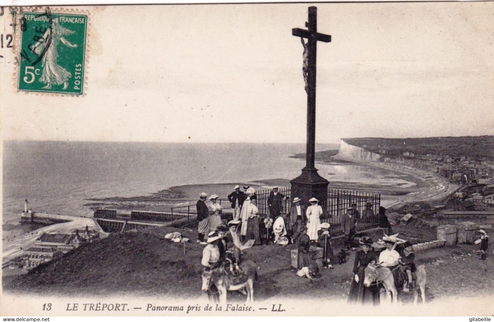 76 - Seine Maritime - LE TREPORT - Panorama Pris De La Falaise - Calvaire - Balade A Dos D Ane - Le Treport