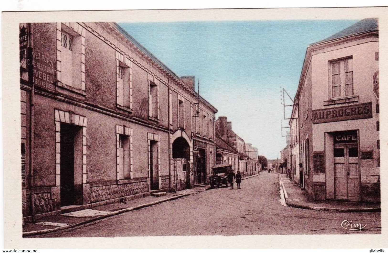 37 - Indre Et Loire - CHANNAY Sur LATHAN - Rue Principale - Café "au Progres" - Other & Unclassified