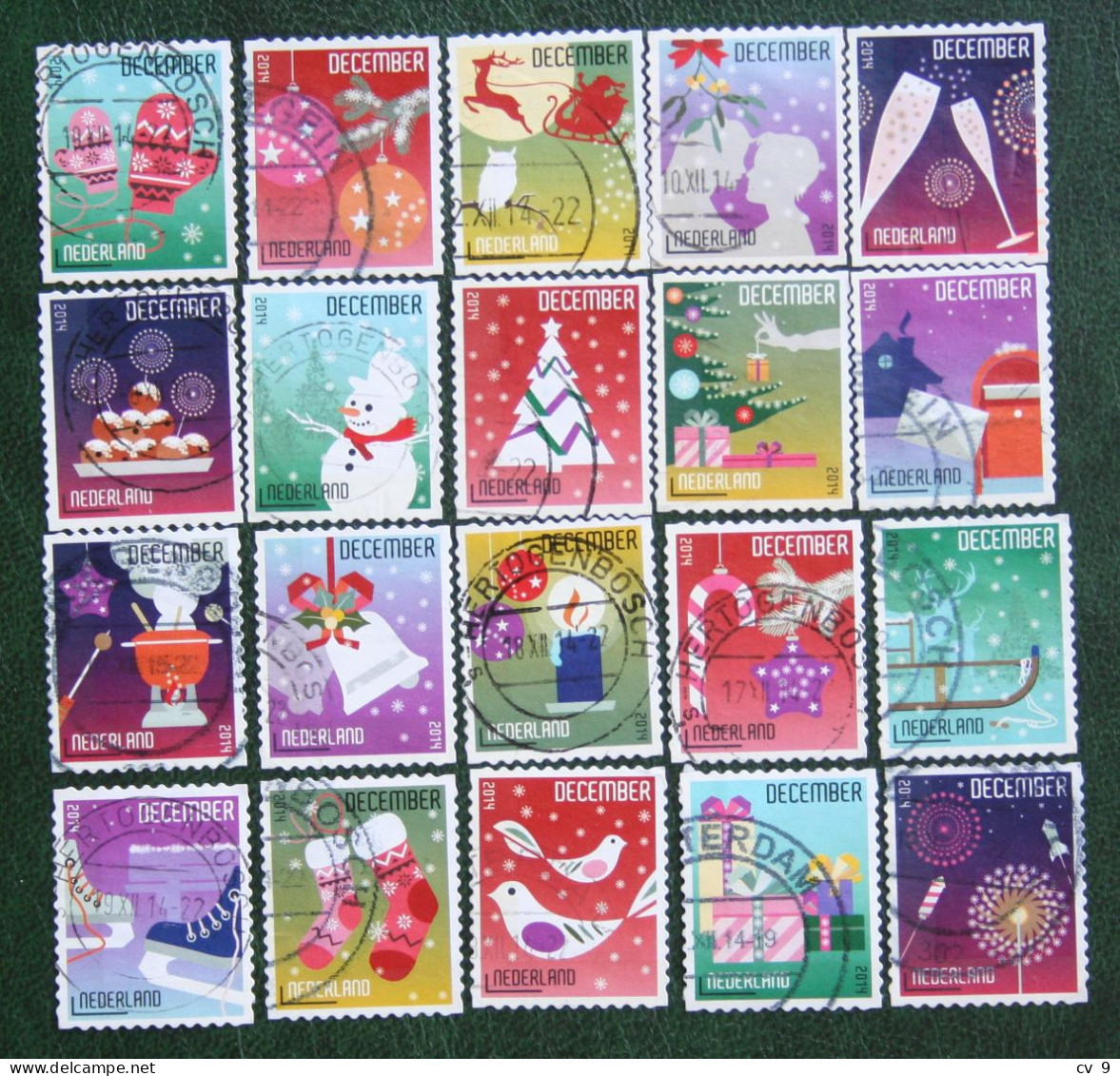 Decemberzegels Weihnachten Christmas Noel NVPH 3236-3255 (Mi 3293-3312) 2014 Gestempeld / USED NEDERLAND / NIEDERLANDE - Usados