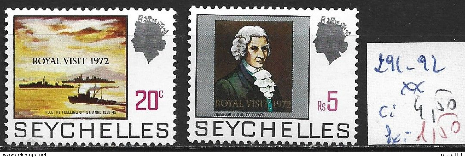 SEYCHELLES 291-92 ** Côte 4.50 € - Seychellen (...-1976)